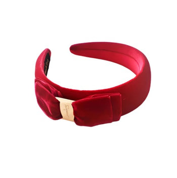 4cm Velvet Buckle Band Red